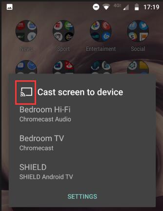 cast screen to device
