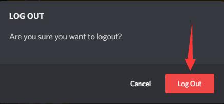 confirm to log out discord