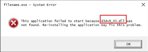 d3dx9_43.dll missing windows 10