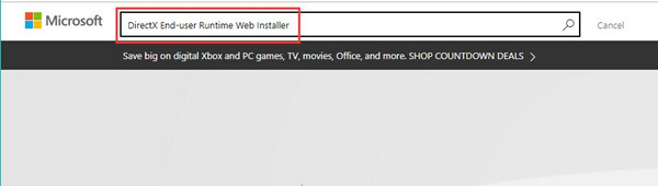 directx end user runtime web installer in microsoft site