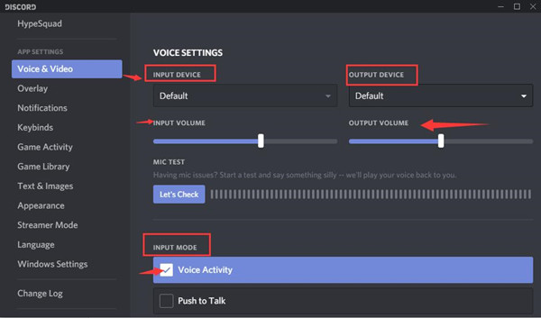 what is output volume discord