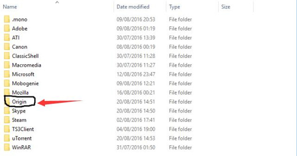 origin folder