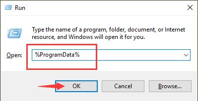 program data in run box