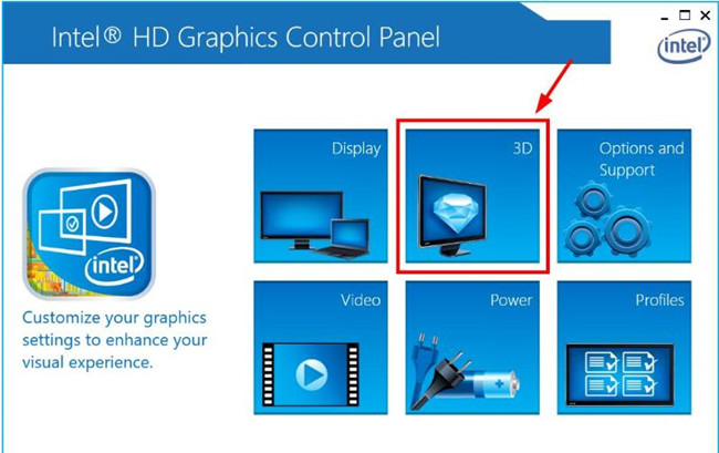 3d in intel graphic control panel