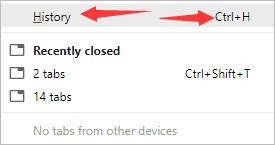 click history in chrome history tab