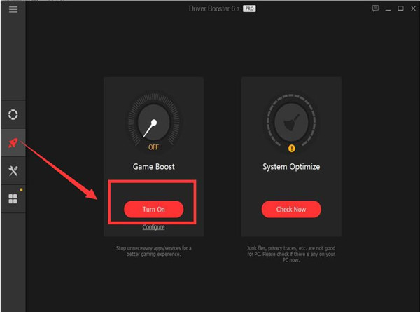 turn on game boost in driver booster
