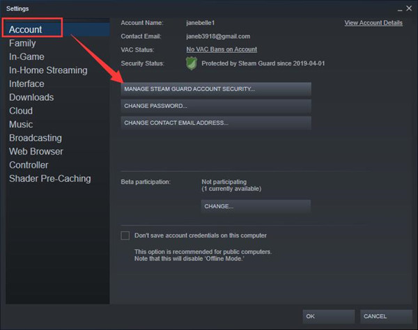 how to enable steam guard pc