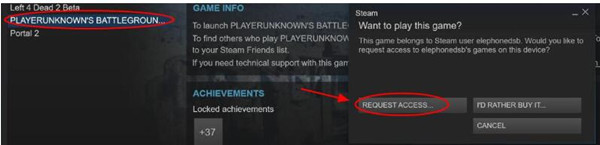 request access in steam