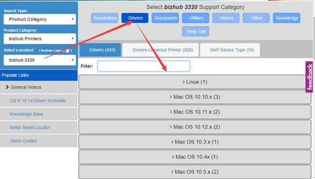 bizhub 3320 drivers