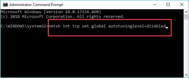 disable tcp autotuning