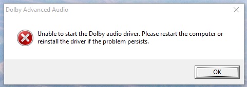 dolby audio driver windows 10