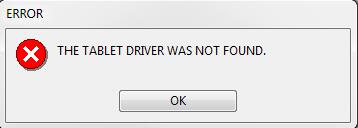wacom tablet driver not found