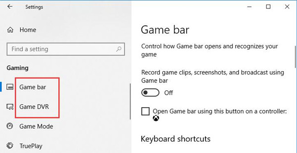 how to disable game bar