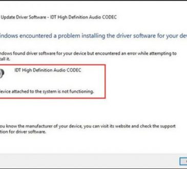idt high definition audio codec device not working