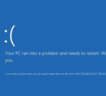 inaccessible boot device error