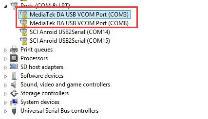 mediatek da usb vcom port