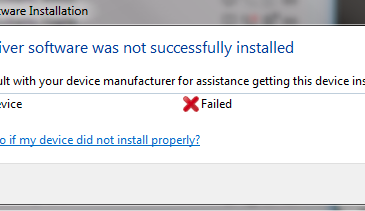 mtp usb device failed installation