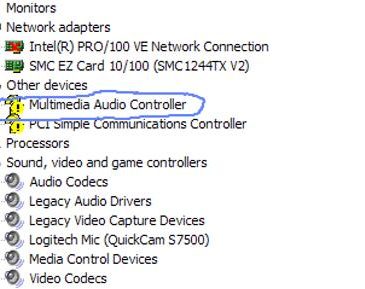 multimedia audio controller driver missing