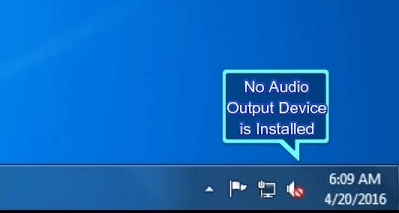 no audio output device is installed