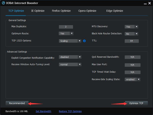 optimize tcp settings