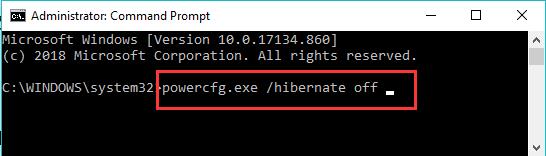 powercfg.exe hibernate off