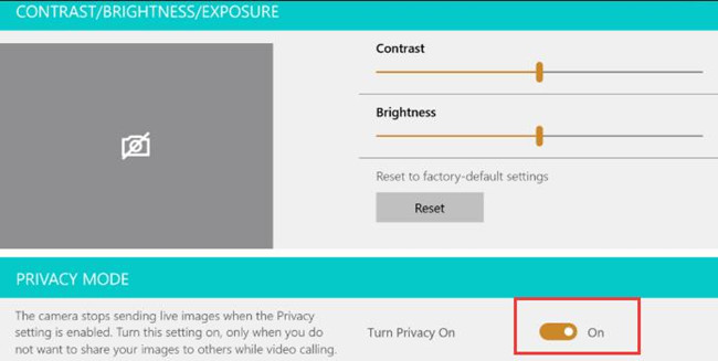 turn on privacy mode lenovo camera