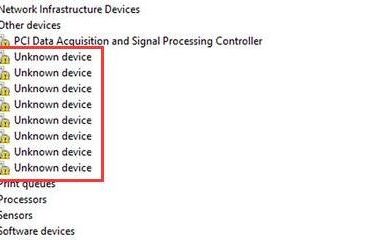unknown device driver issue
