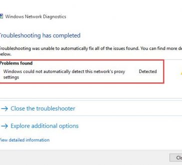 windows could not automatically detect this network proxy settings
