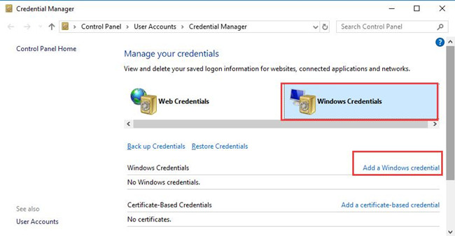 add a windows credential