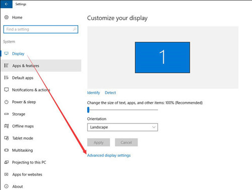 advanced display settings