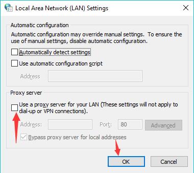 disable proxy server