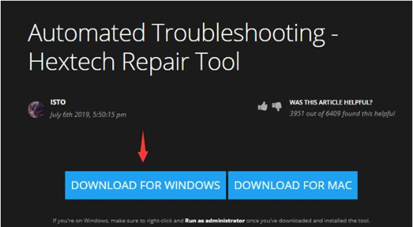 download hextech repair tool