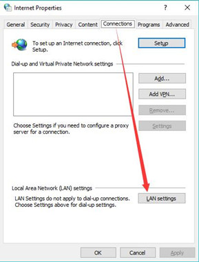 lan settings connections