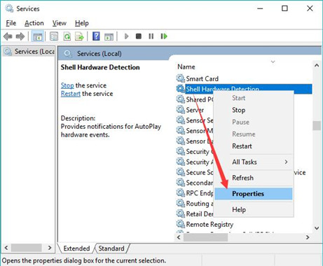 shell hardware detection properties