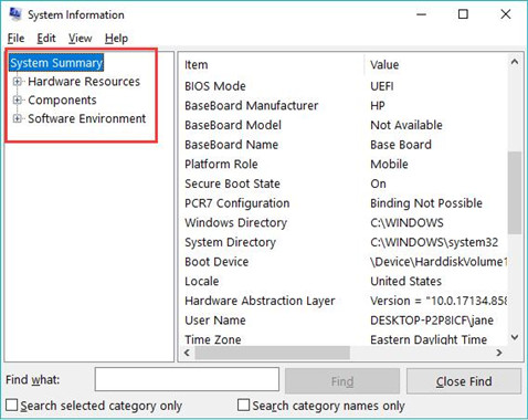 system information