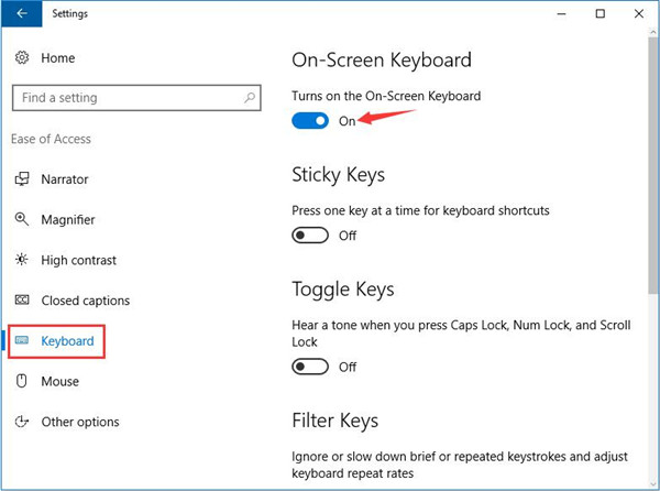 open virtual keyboard windows 10