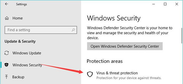 virus and threat protection