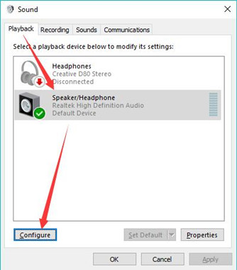 speaker configure