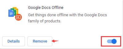 close chrome extensions google docs offiline