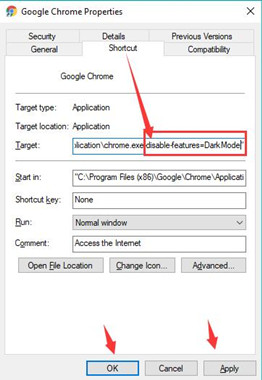 disable google chrome dark mode in google properties