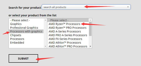 select amd cpu model