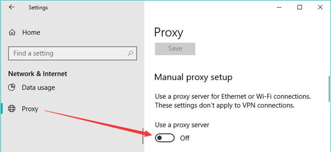 disable proxy server