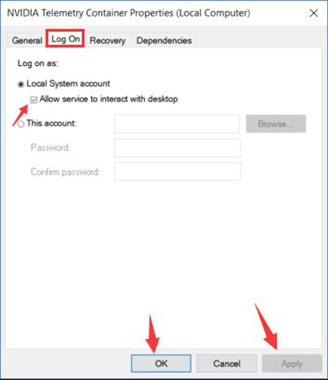 allow nvidia telemetry container to interact with the desktop