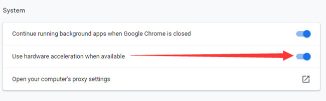 turn on hardware acceleration in google chrome