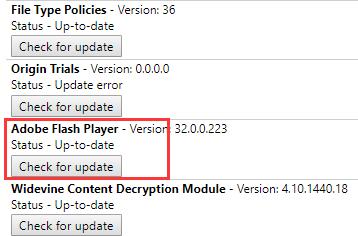 check update adobe flash player on chrome