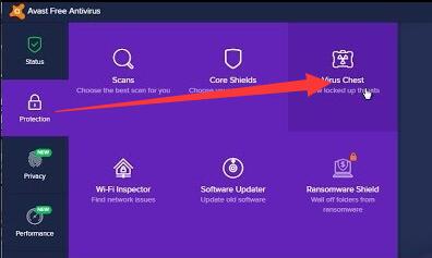 virus chest in avast