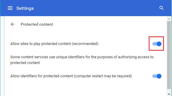 allow sites to play protected content