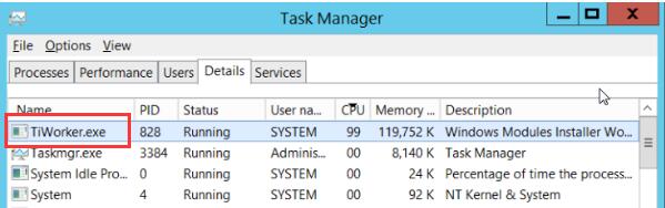 tiworker.exe high disk usage on windows 10