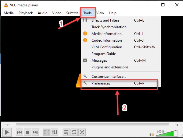 vlc tools preferences