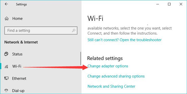 wifi change adapter options